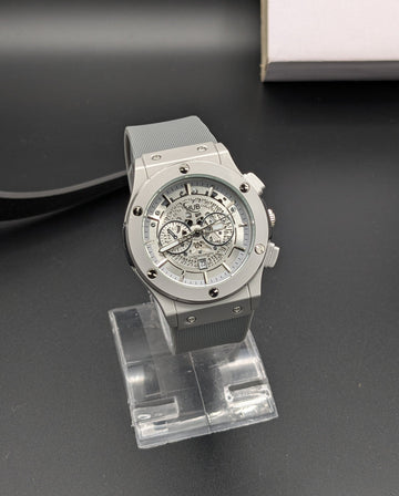 HUB Silver Skeleton Dial (Silicon Strap)